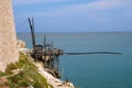 Italian trabucco fishing net in Vieste Gargano