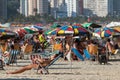 Hundreds Of Brazilians Enjoy Summer Day At Sao Vicente Beach