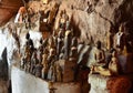 Hundreds of Buddha statues inside Pak Ou Caves, Luang Prabang in Laos