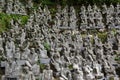 Hundreds of Buddha statues of Japanese style.