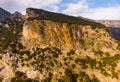 Hundreds of burial tombs carved into mountainside in Pinara, Turkey