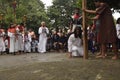 Hundreds of Catholics do Procession of the Cross in St. Paul`s Church Weather Semarang, Friday, April 14, 2017, In the way of the