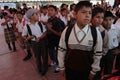 LIMA, PERU - MARCH 01, 2012: HUNDREDS OF CHILDREN START THE SCHOOL YEAR IN ONE OF THE DISTRICTS OF THE CITY OF LIMA. PRESENTIAL Royalty Free Stock Photo