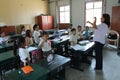 LIMA, PERU - MARCH 01, 2012: HUNDREDS OF CHILDREN START THE SCHOOL YEAR IN ONE OF THE DISTRICTS OF THE CITY OF LIMA. PRESENTIAL Royalty Free Stock Photo