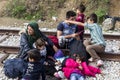 Hundreds of immigrants are in a wait at the border between Greec