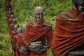 Statues of Buddhist Monks Surround the Win Sein Taw Ya Buddha in Mawlamyine, Myanmar Burma