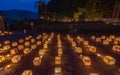 Hundreds of paper lanterns with candles. Hakusan, Ishikawa Prefecture, Japan