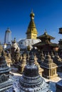 Hundreds stupas and the Swayambhunath stupa , Kathmandu , Nepal