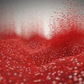 Hundreds of tiny red dots gently ed and spiraling outwards to form a neurological neural network representing Psychology