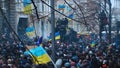 Hundreds of Ukrainians with national symbolics during Hrushevsky Street clashes