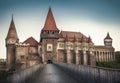 Hunedoara city, Corvinilor Castle in summer season Royalty Free Stock Photo