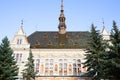 The Hunedoara County Prefecture is a beautiful building in Deva city. Royalty Free Stock Photo