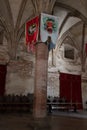 HUNEDOARA, ROMANIA: Interior of the Corvin Castle, also known as Hunyadi Castle or Hunedoara Castle, Hunedoara County, Royalty Free Stock Photo