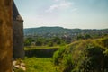 HUNEDOARA, ROMANIA: View of the beautiful summer landscape, view from the castle Corvin Castle, Hunyadi Castle or Hunedoara Castle