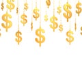 Hung Dollar golden symbols (3d render) Royalty Free Stock Photo