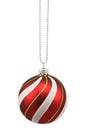 Hung striped christmas bauble