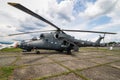 Hungarian Air Force Mil Mi-24 Hind 331 attack helicopter static display at SIAF Slovak International Air Fest 2019