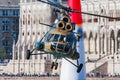 Hungarian Air Force Mil Mi-8 3301 transport helicopter display over Danube river in Budapest downtown Royalty Free Stock Photo