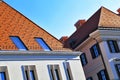 Hungarian ceramic house brick rooftop, Budapest Royalty Free Stock Photo