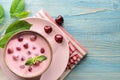 Hungarian cold cherry soup meglevesh