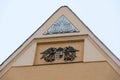 Hungarian crest on local church.