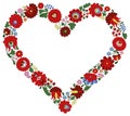 Hungarian embroidery heart frame Royalty Free Stock Photo