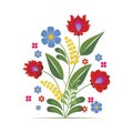 Hungarian Ethnic Folk Flower Design