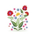 Hungarian Ethnic Folk Flower Design