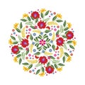 Hungarian Ethnic Folk Flower Design