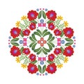 Hungarian Ethnic Folk Flower Design