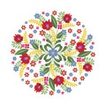 Hungarian Ethnic Folk Flower Design