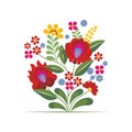 Hungarian Ethnic Folk Flower Design