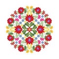 Hungarian Ethnic Folk Flower Design