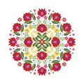 Hungarian Ethnic Folk Flower Design