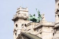 Hungarian ethnographic museum facade sculptures Royalty Free Stock Photo