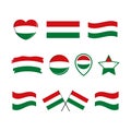 Hungary flag icon set vector isolated on a white background Royalty Free Stock Photo