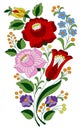 Hungarian flower bouquet folk pattern from Kalocsa region