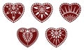 Hungarian folk heart ornament Royalty Free Stock Photo