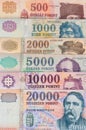 Hungarian Forint banknotes - background