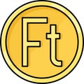 Hungarian forint coin icon, currency of Hungary Royalty Free Stock Photo