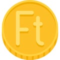 Hungarian forint coin icon, currency of Hungary Royalty Free Stock Photo