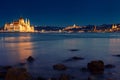 Hungarian landmarks,panorama of Budapest at night Royalty Free Stock Photo