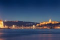 Hungarian landmarks,panorama of Budapest at night Royalty Free Stock Photo