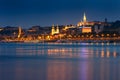 Hungarian landmarks,panorama of Budapest at night Royalty Free Stock Photo