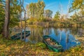 Hungarian landscape called Szigetkoz in autumn Royalty Free Stock Photo