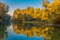 Hungarian landscape called Szigetkoz in autumn Royalty Free Stock Photo