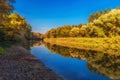 Hungarian landscape called Szigetkoz in autumn Royalty Free Stock Photo