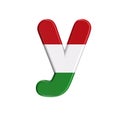Hungarian letter Y - Small 3d flag of hungary font - Budapest, Central Europe or politics concept