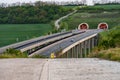 Hungarian M6 highway with tunel