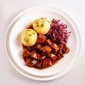 Hungarian meal of traditional savory beef stew Royalty Free Stock Photo